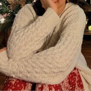 Altar’d State. White Cable Knit Sweater